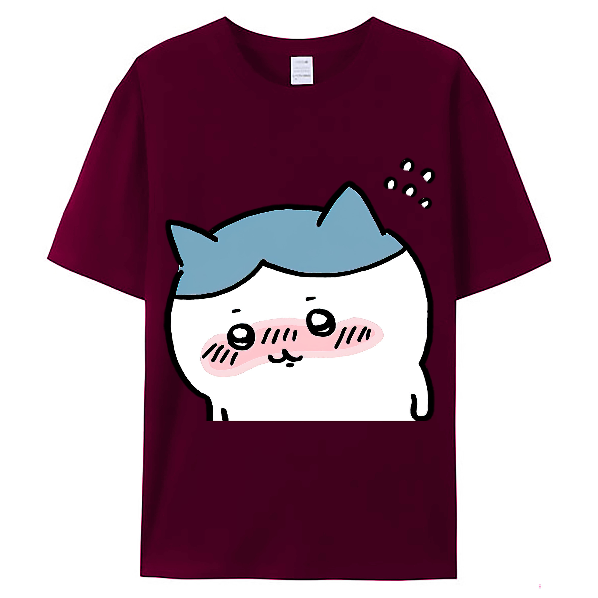 （画像用） ちいかわ ハチワレ Chii-kawa hachiware レディースカジュアルプリントTシャツ（綿100％）